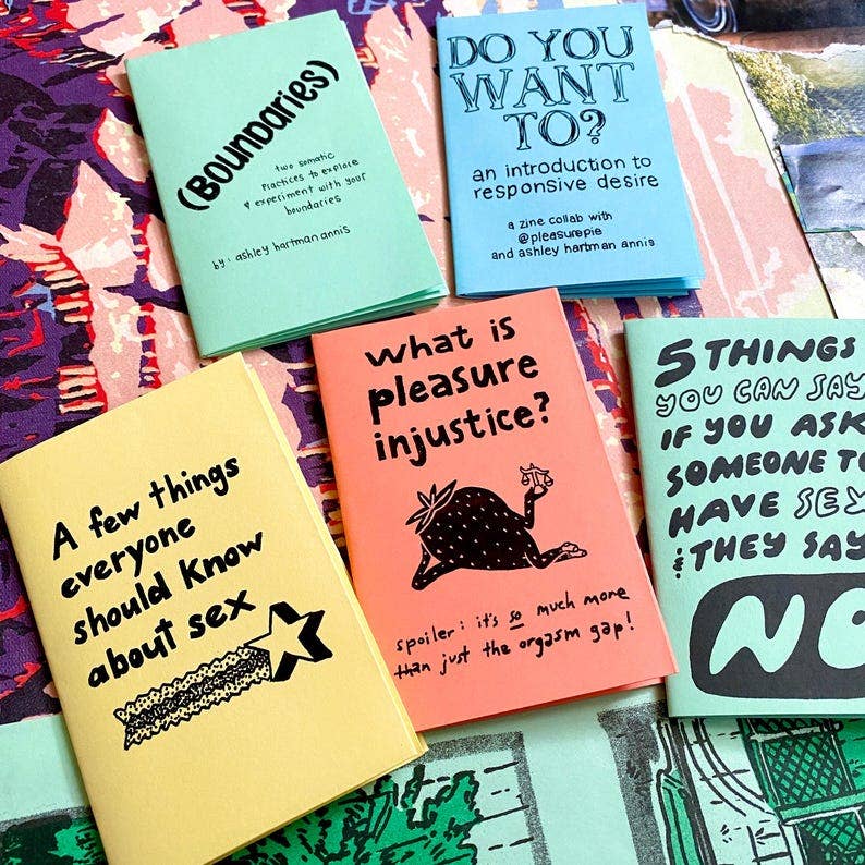 Pleasure & Desire Zine Bundle | Sex-positive feminist, sexual and reproductive sexuality erotic wellness boundaries zines