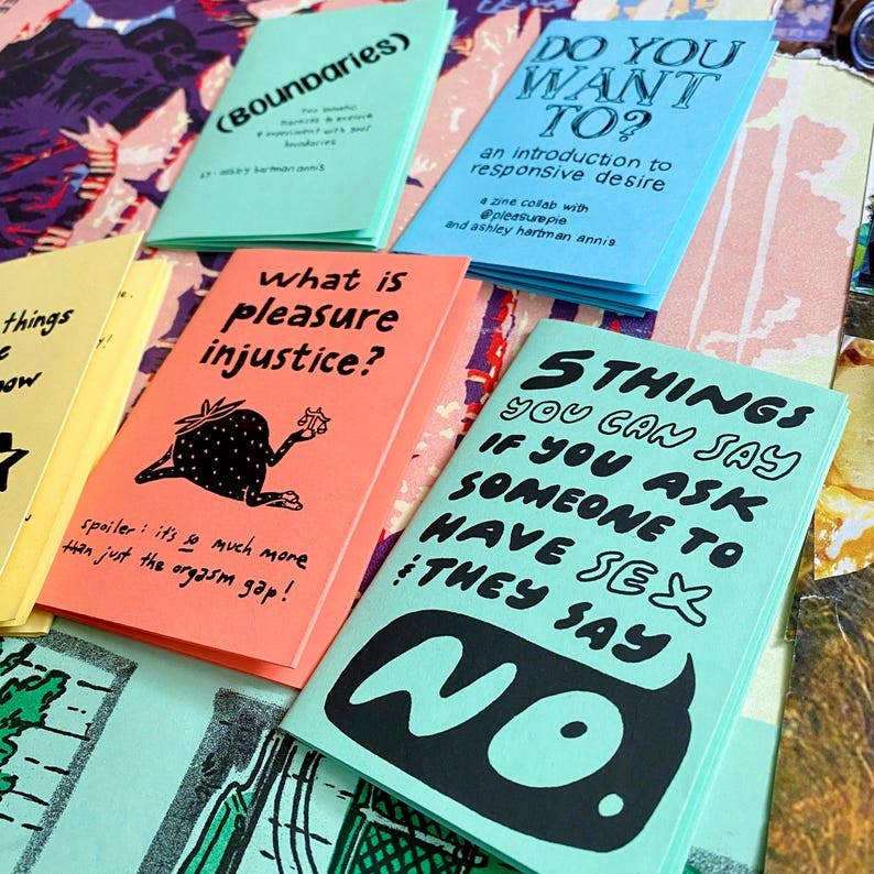 Pleasure & Desire Zine Bundle | Sex-positive feminist, sexual and reproductive sexuality erotic wellness boundaries zines
