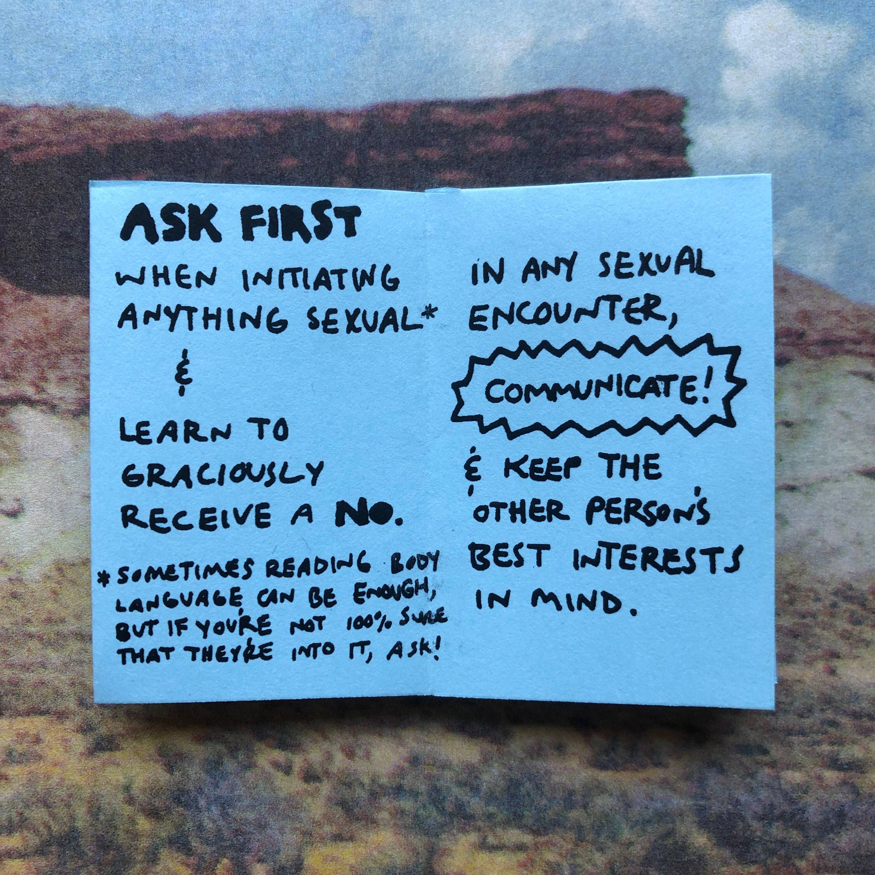 How To Build A Culture Of Consent Zine | Feminist Sex Education Tiny Zine Booklet