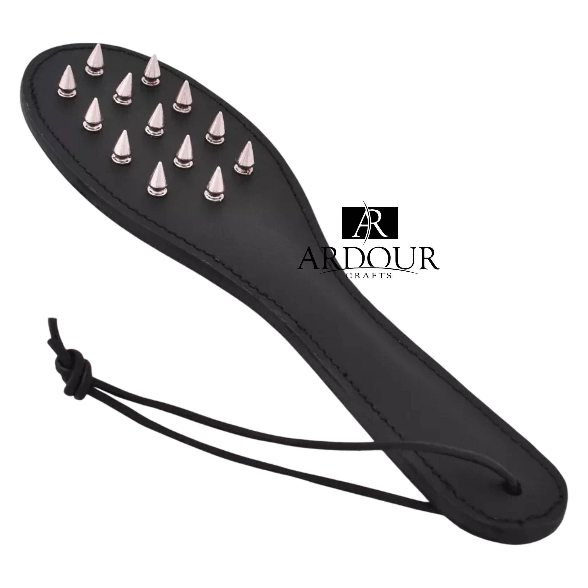 Real Cow Leather Spiked Paddle Belting Leather Slapper BD*SM Paddles for Couples