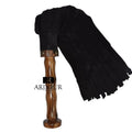 BDSM Genuine Leather Flogger 50 Black Suede Falls with Wooden Handle