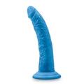 NEO ELITE 7.5IN SILICONE DUAL DENSITY COCK NEON BLUE