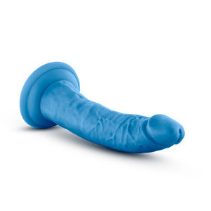NEO ELITE 7.5IN SILICONE DUAL DENSITY COCK NEON BLUE
