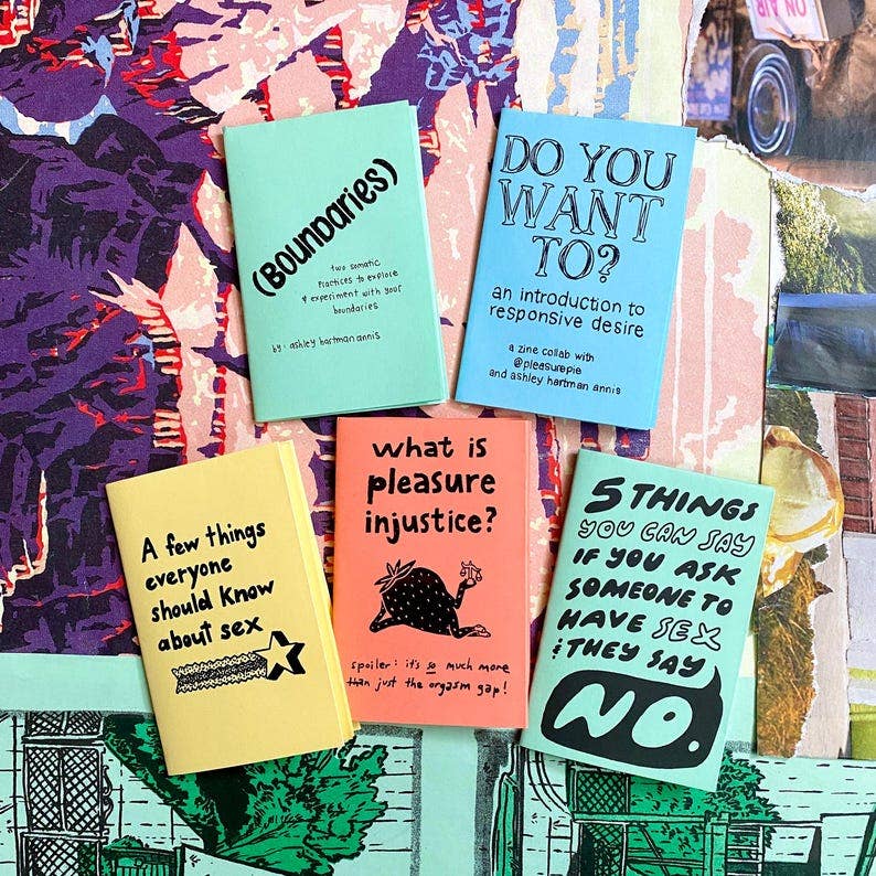 Pleasure & Desire Zine Bundle | Sex-positive feminist, sexual and reproductive sexuality erotic wellness boundaries zines