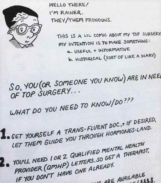 Top: A Comic About Surgical Transitions & Gender (Zine)